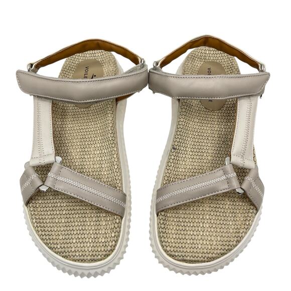 Voile Blanche Lisa Platform sandals size 38 US 8 cream beige Hook-and-loop - Picture 1 of 9
